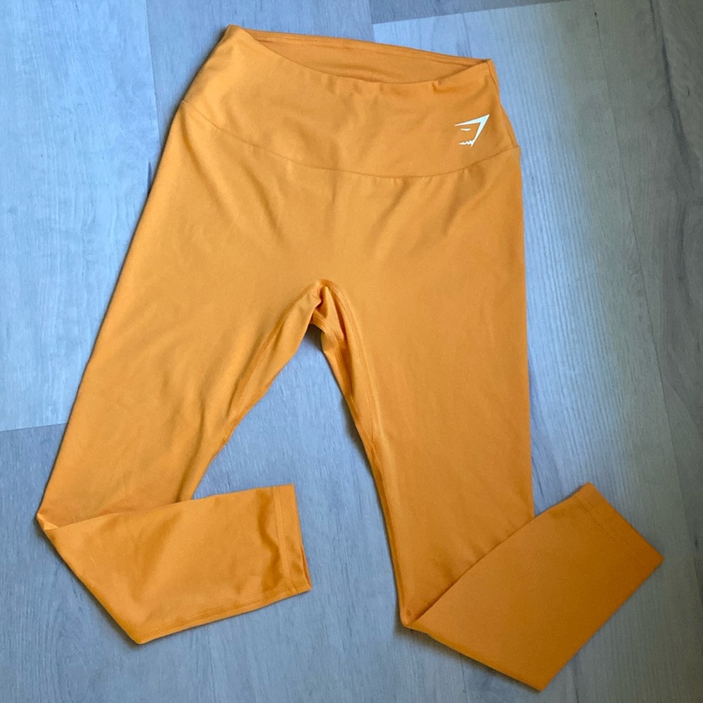 Gymshark 7/8 Womens Training Tights Leggings in Citrus Orange - Size XS